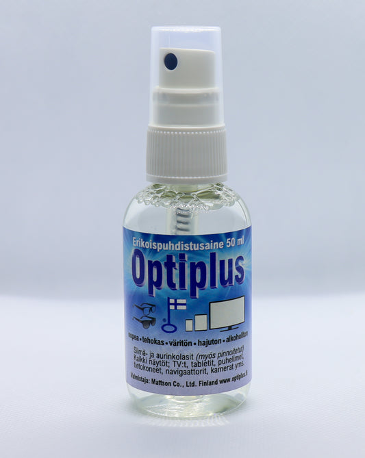 OPTIPLUS -ERIKOISPUHDISTUSAINE SILMÄLASIEN PUHDISTUKSEEN 50 ML