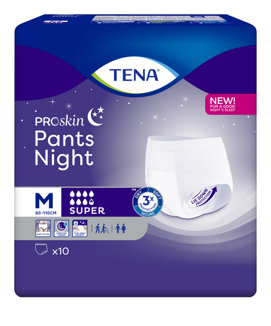 TENA PROSKIN PANTS NIGHT SUPER M 10 KPL