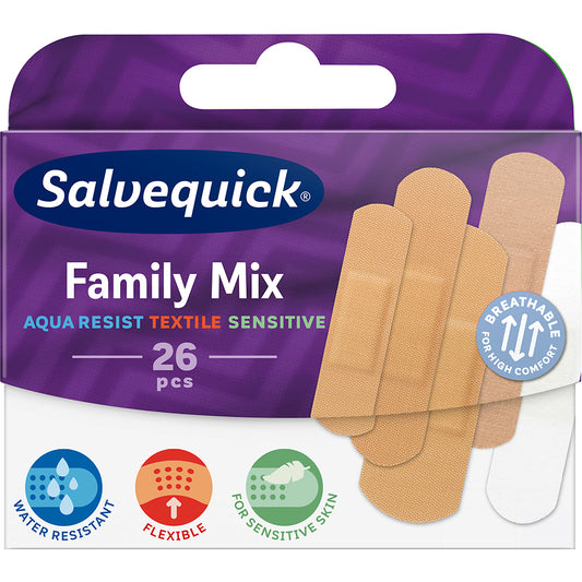 SALVEQUICK MED FAMILY MIX LAASTARI 26 KPL