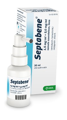 SEPTABENE 1,5 mg/ml/5 mg/ml sumute suuonteloon, liuos suihkepullo 30 ml