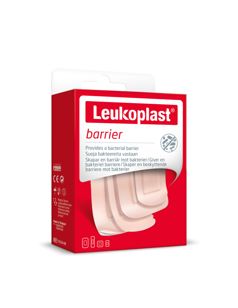 LEUKOPLAST BARRIER 22X72MM 38X63MM 38X38MM 1 KPLLEUKOPLAST Barrier vedenpitävä laastarilajitelma 20 kpl