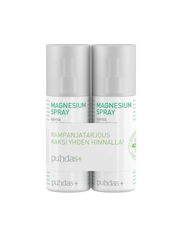 PUHDAS+ MAGNESIUM SPRAY VAHVA TUPLAPAKKAUS 2x150 ML
