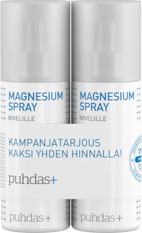 PUHDAS+ MAGNESIUM SPRAY NIVEL TUPLAPAKKAUS 2x150 ML