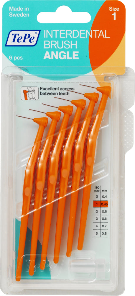 TEPE Angle 0,45 mm oranssi hammasväliharja 6 kpl