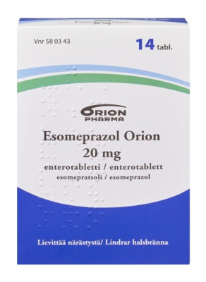 ESOMEPRAZOL ORION 20 mg enterotabletti