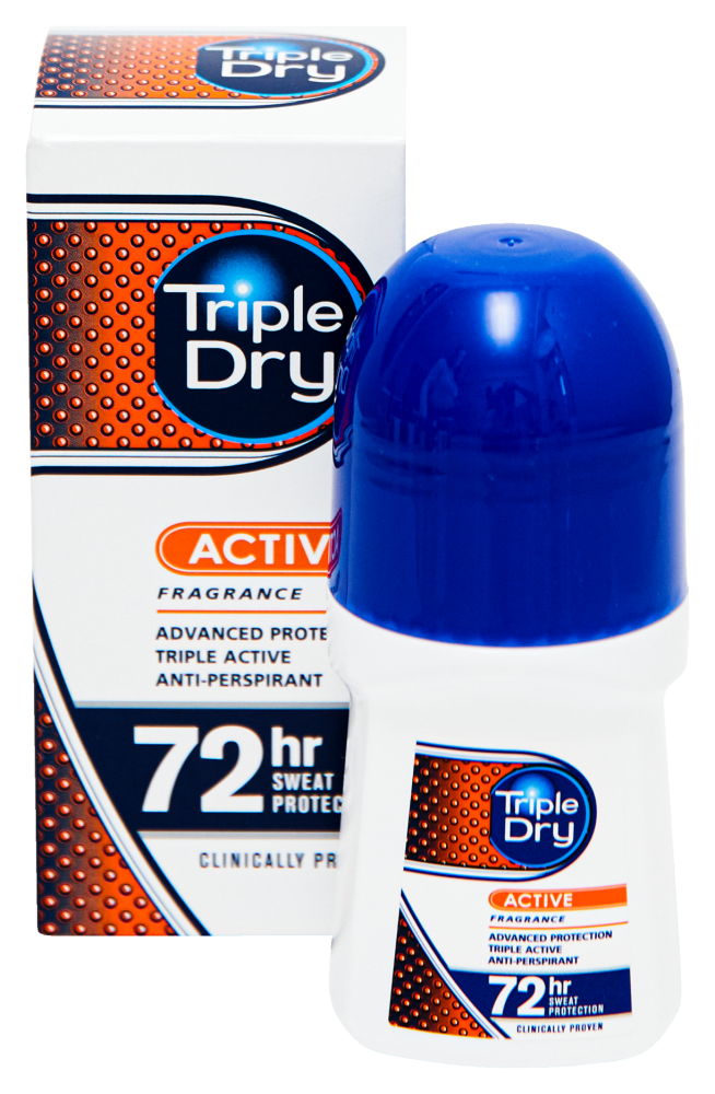 TRIPLE DRY MENS ACTIVE FRAGRANCE ROLL-ON ANTIPERSPIRANTTI 50 ML