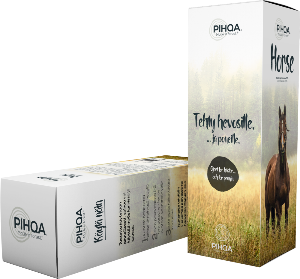 PIHQA HORSE KUUSENPIHKAVOIDE HEVOSEN IHON HIERTYMIIN JA NAARMUIHIN 50 ML