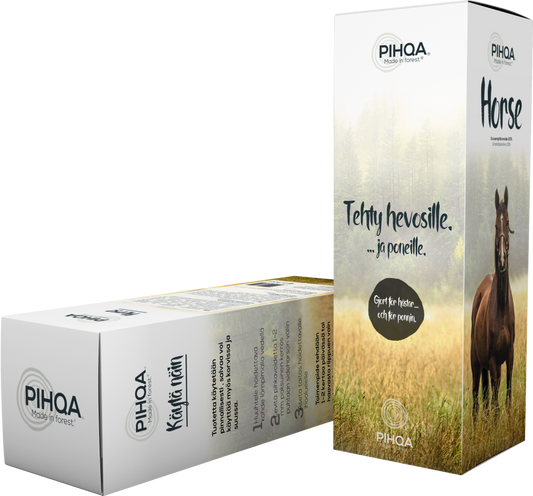 PIHQA HORSE KUUSENPIHKAVOIDE HEVOSEN IHON HIERTYMIIN JA NAARMUIHIN 50 ML