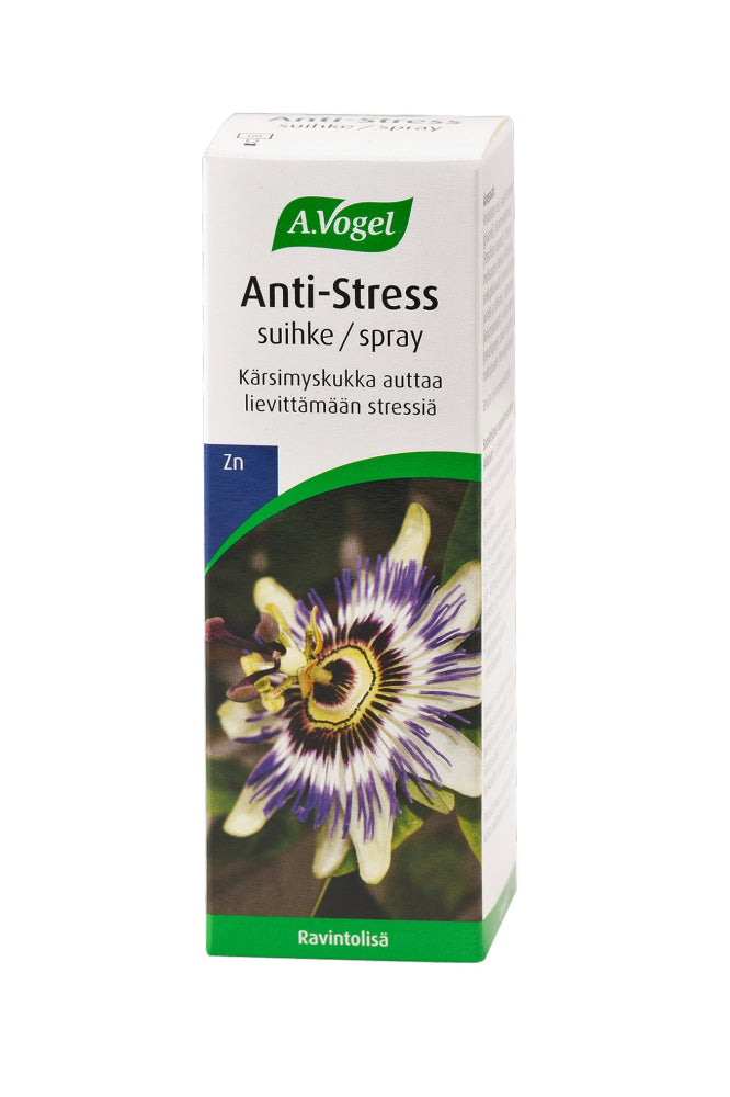ANTI STRESS KÄRSIMYSKUKKA- JA SITRUNAAMELISSAUUTTEITA SEKÄ SINKKIÄ SISÄLTÄVÄ SUUSUIHKE 20 ML