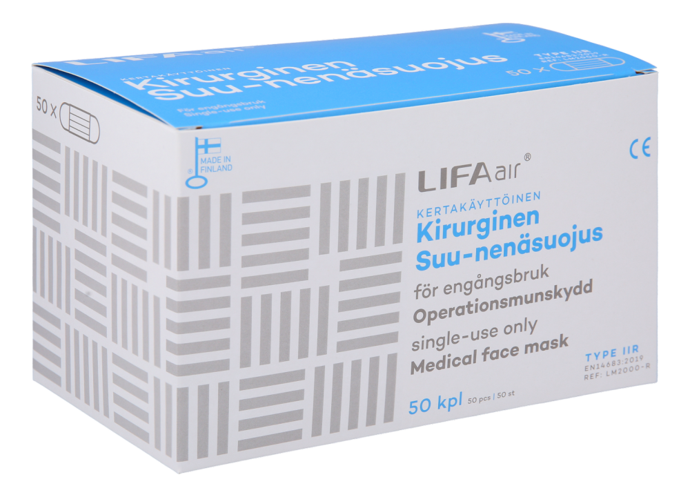 LIFA AIR KIRURGINEN SUU-NENÄSUOJUS 50 KPL