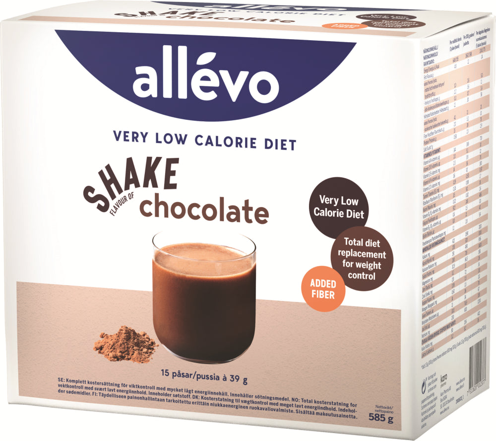 ALLEVO VLCD Shake Choco ateriankorvike 15 pussia
