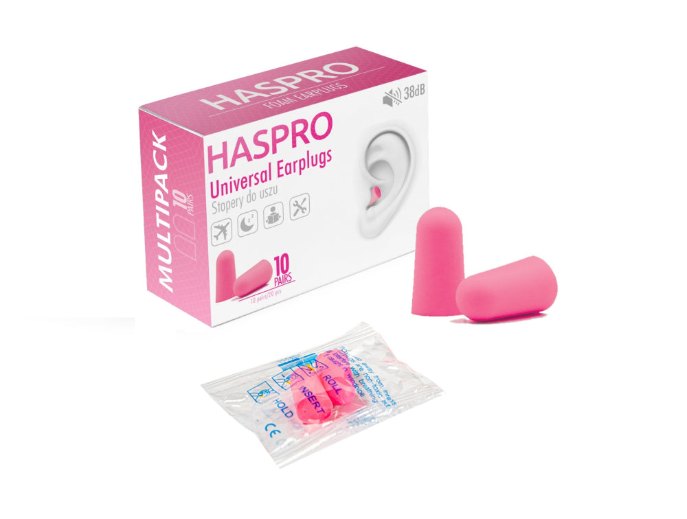 HASPRO Universal korvatulpat pinkki 10 paria