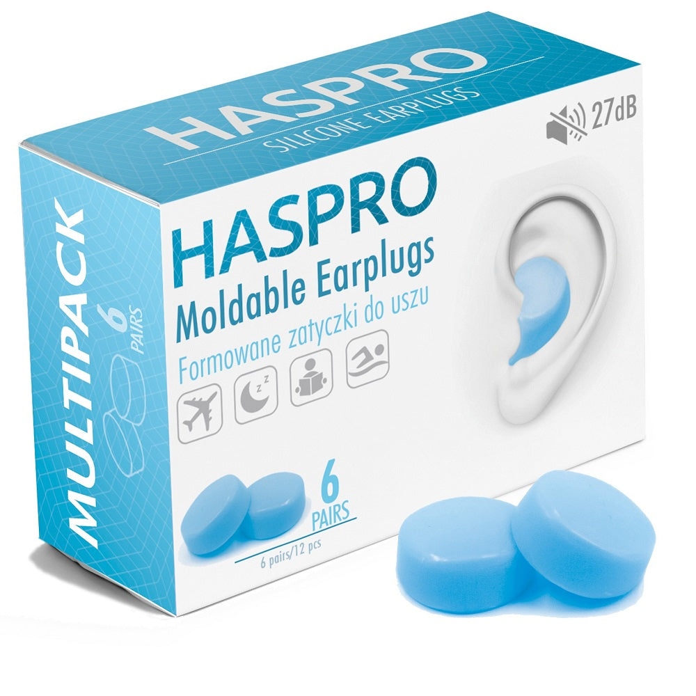 HASPRO Moldable silikonikorvatulpat 6 paria