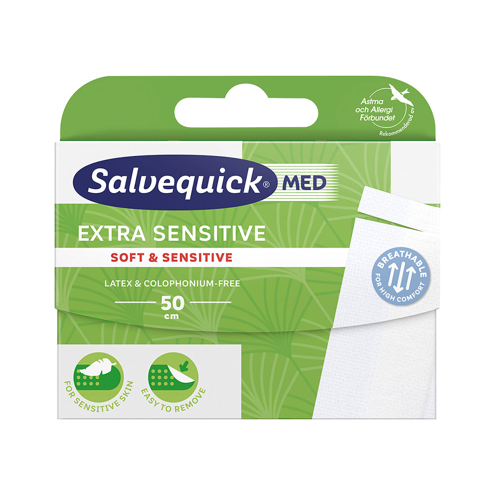 SALVEQUICK Med 50 cm Extra Sensitive laastari 1 kpl