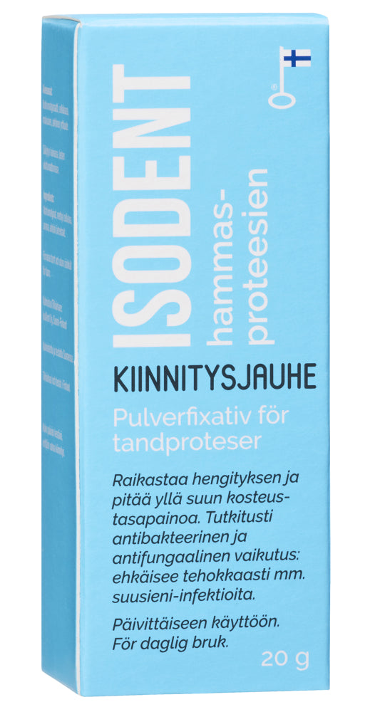 ISODENT Hammasproteesien hoitava kiinnitysjauhe 20 g