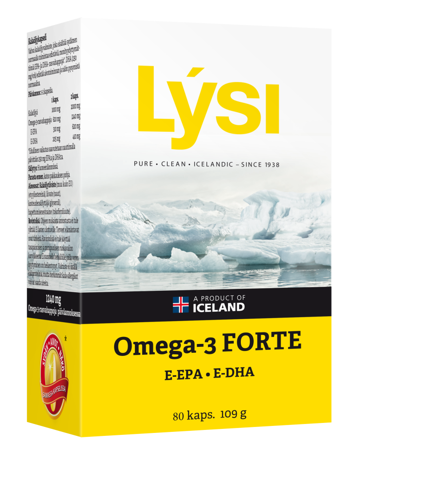 LYSI Omega-3 Forte kalaöljykapseli 80 kpl