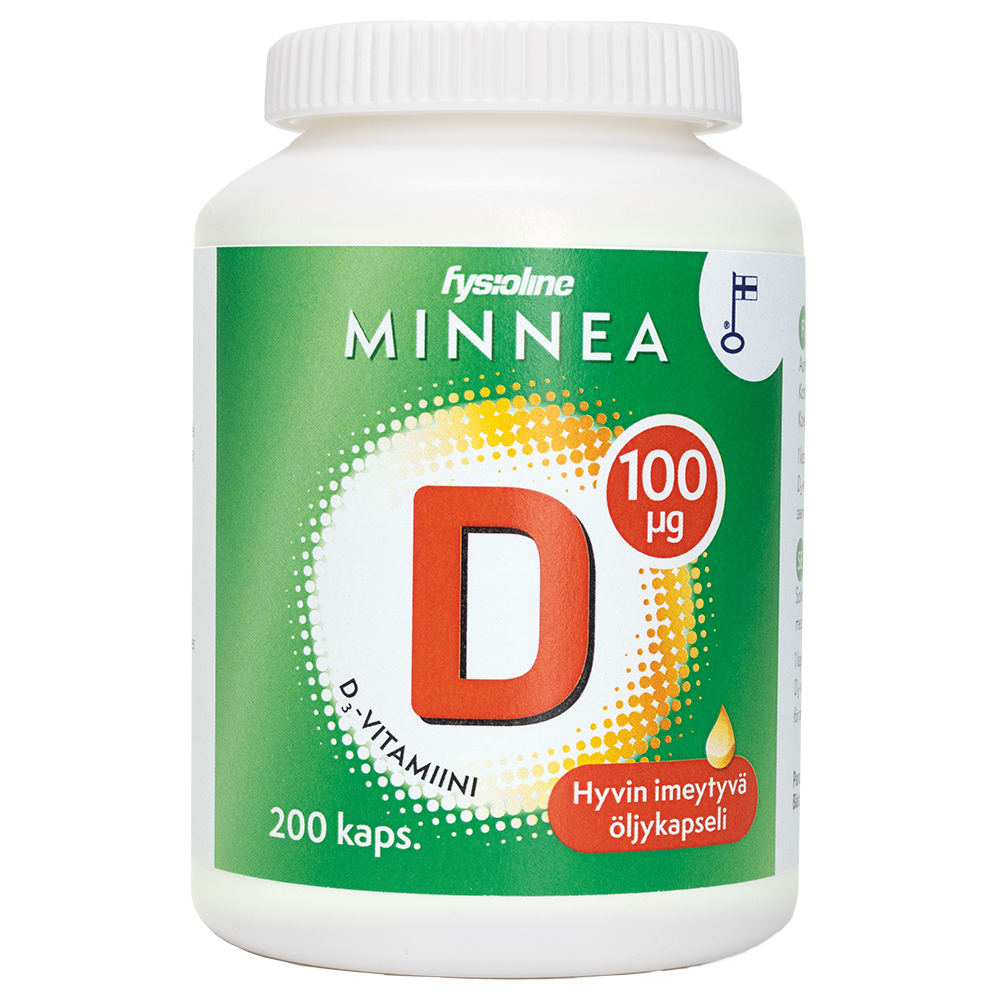 MINNEA D-vitamiini 100 mikrog 200  kapselia