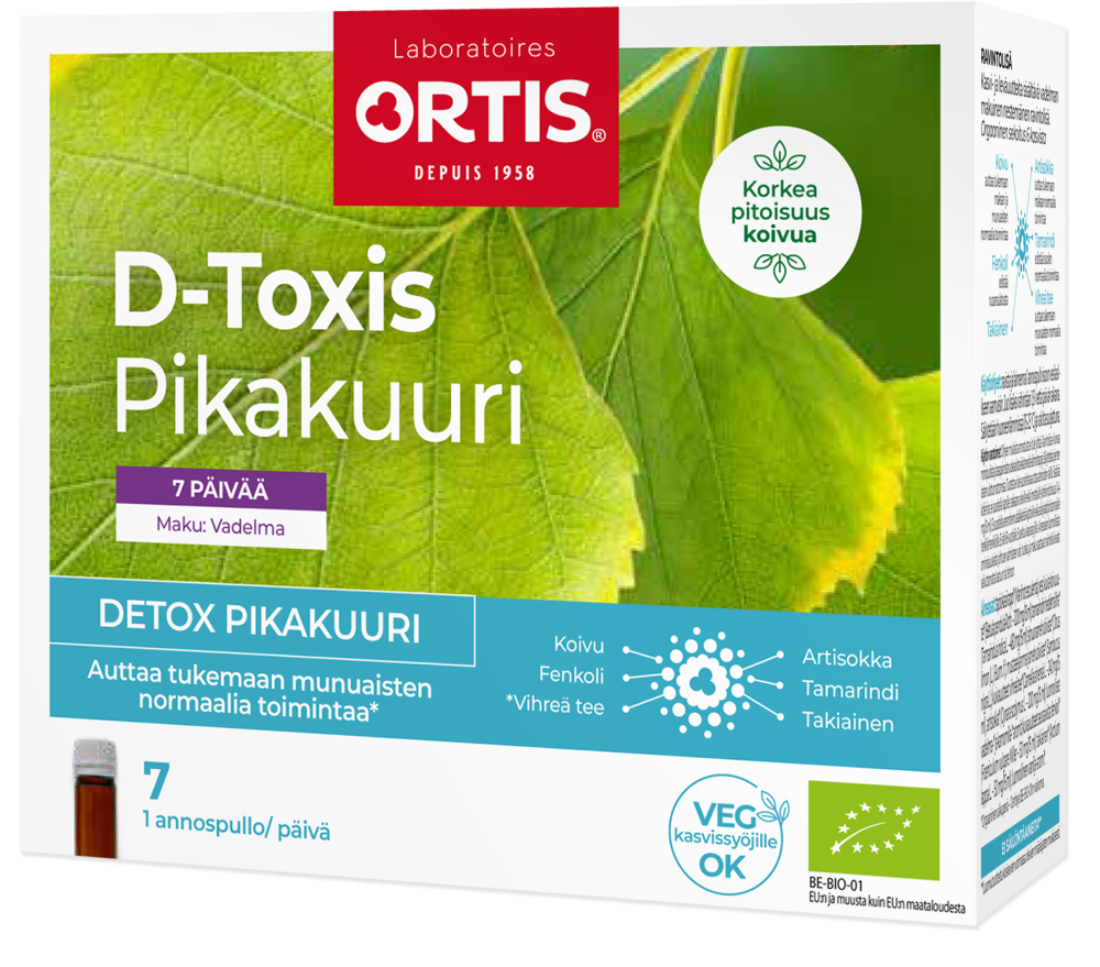 D-TOXIS Detox pikakuuri vadelma 7x15 ml