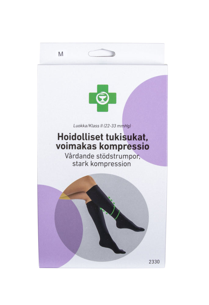 APTEEKKI Hoidolliset tukisukat voimakas kompressio M musta
