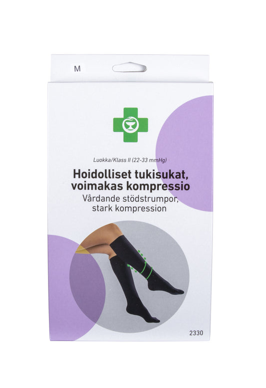 APTEEKKI Hoidolliset tukisukat voimakas kompressio XL musta