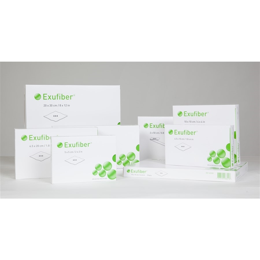 EXUFIBER 10 cm x 10 cm geeliytyvä kuitusidos 10 kpl