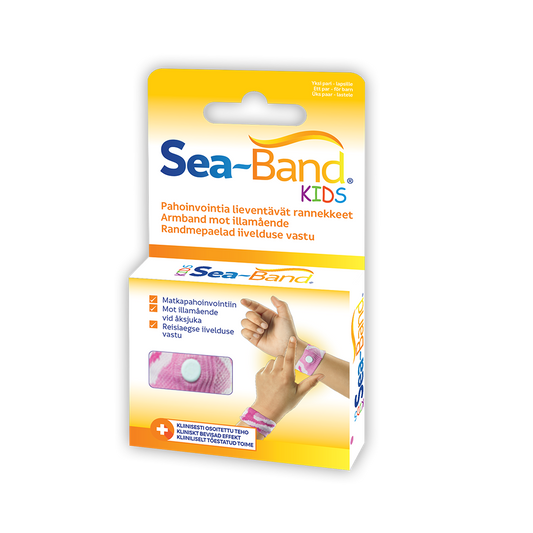 SEA-BAND Kids rannekkeet pinkki 1 kpl