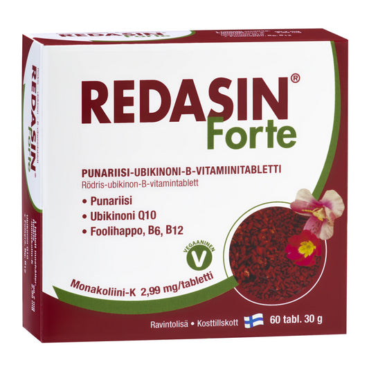 REDASIN Forte punariisi - ubikinoni - B-vitamiinitabletti 60 tabl.