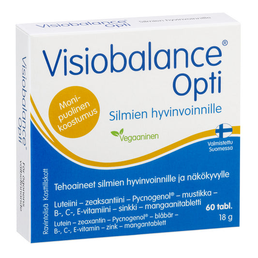 VISIOBALANCE Opti luteiini-zeaksantiini-Pycnogenol-mustikkatabletti