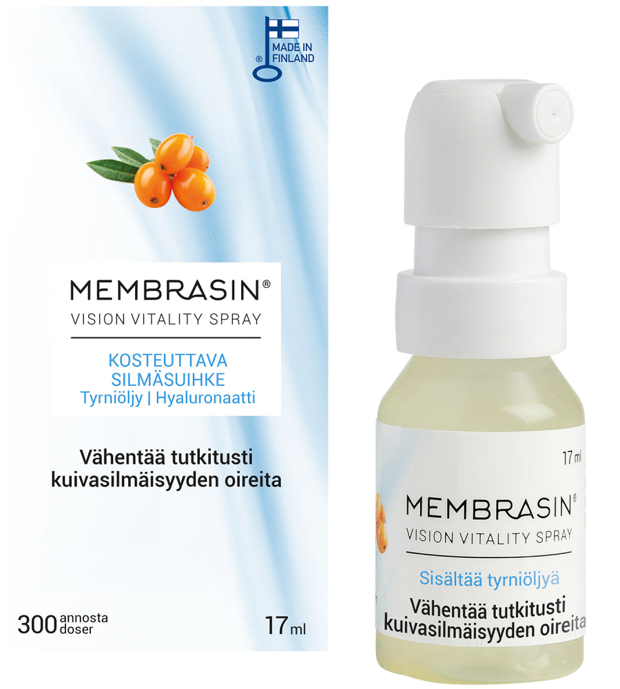 MEMBRASIN Vision Vitality tyrniöljyä sisältävä voiteleva silmäsuihke 17 ml