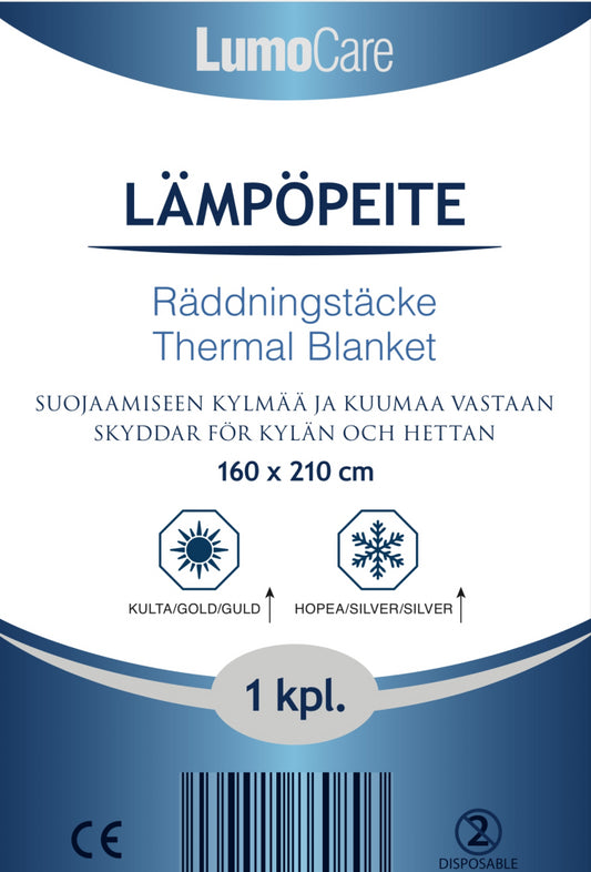 LUMOCARE Lämpöpeite 210 cm x 160 cm ensiapulaukkuun