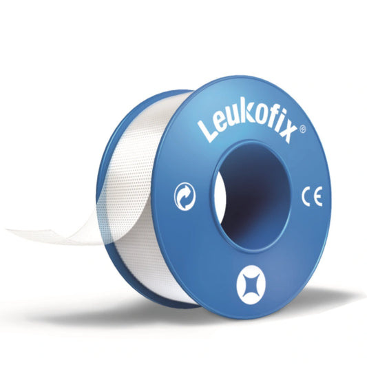 LEUKOPLAST Leukofix kirurginen muoviteippi kiinnitykseen rei'itetty 1,25 cm x 5 m 1 kpl