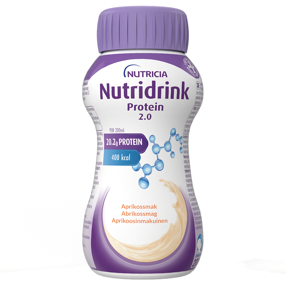NUTRIDRINK 2 kcal Aprikoosi kliininen ravintovalmiste 4x200 ml