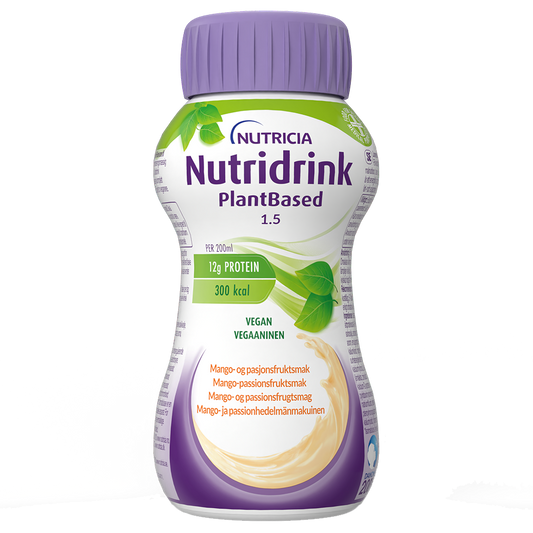 NUTRIDRINK Plantbased kasvipohjainen täydennysravintovalmiste mango 4x200 ml