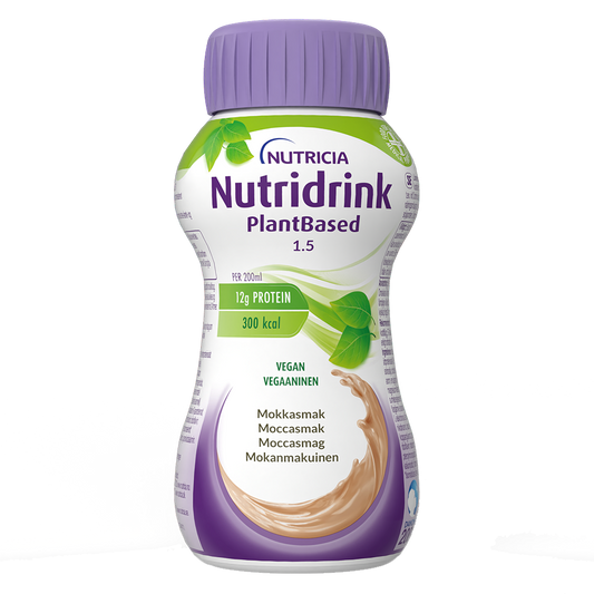 NUTRIDRINK Plantbased kasvipohjainen täydennysravintovalmiste mokka 4x200 ml