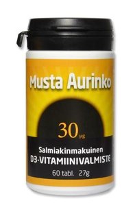MUSTA AURINKO D3-VITAMIINI 30 MIKROG 60 TABLETTIA