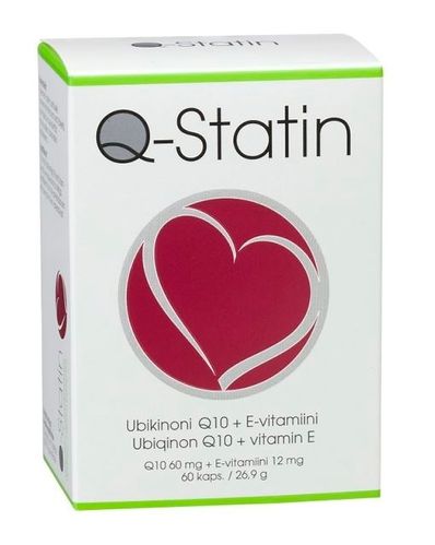 Q STATIN Q10 + E-VITAMIINI RAVINTOLISÄ 60 KAPSELIA