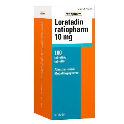 LORATADIN RATIOPHARM 10 mg tabletti 100 tablettia