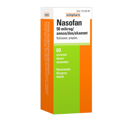 NASOFAN 0,05 mg/annos nenäsumute, suspensio annospumppu 60 annosta