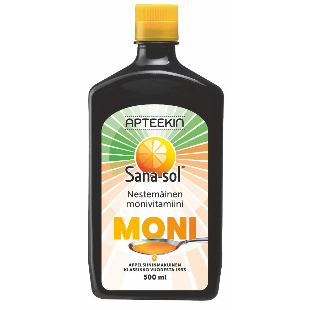 APTEEKIN Sana-sol appelsiininmakuinen nestemäinen monivitamiini 500 ml