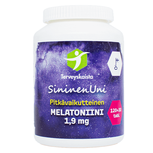 TERVEYSKAISTAN Sininen Uni melatoniini 1,9 mg pitkävaikutteinen tabletti 150 tabl