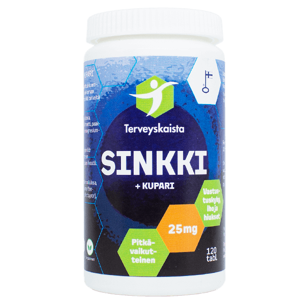 TERVEYSKAISTAN Sinkki + Kupari pitkävaikutteinen tabletti 120 tabl