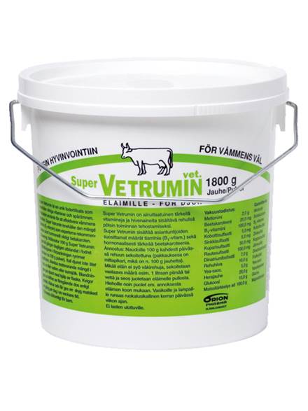 SUPER Vetrumin jauhe täydennysrehuvalmiste eläimille 1,8 kg