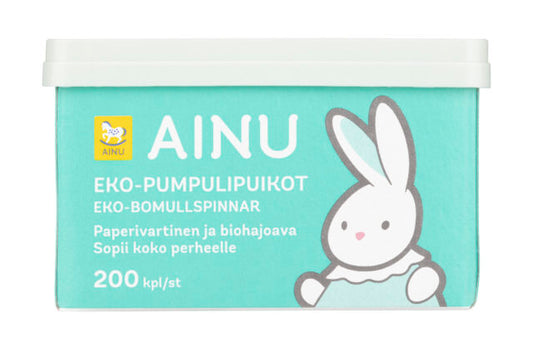 AINU Eko-pumpulipuikot rasiassa