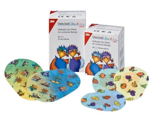 3M OPTICLUDE Silmälappu boy & girl mini kuvioitu silmän peittohoitoon 30 kpl