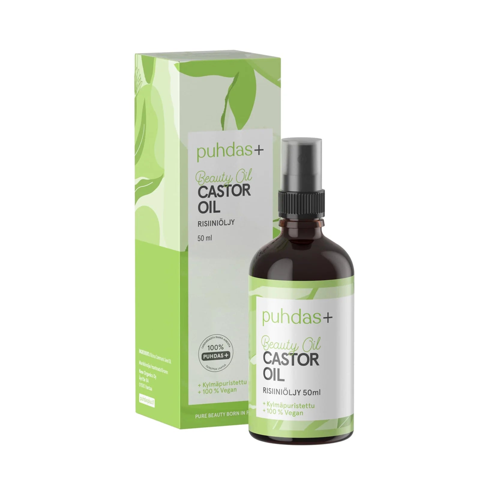 PUHDAS+ Beauty oil castor oil, risiiniöljy 50 ml